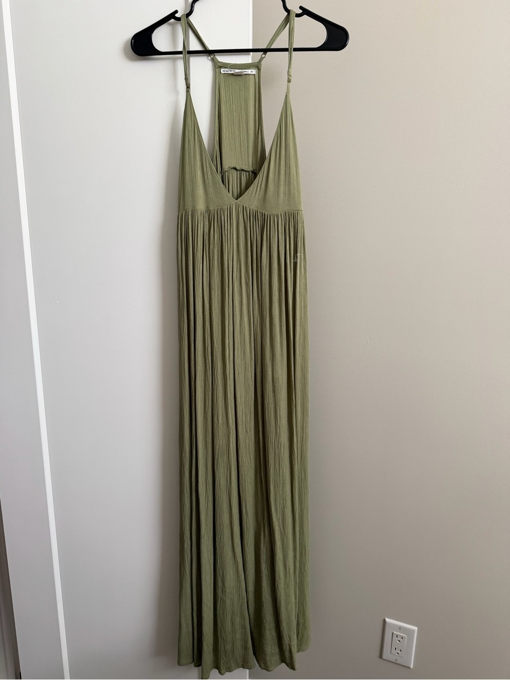 O'Neill Olive Green Maxi Slip Dress with Racerback Detail